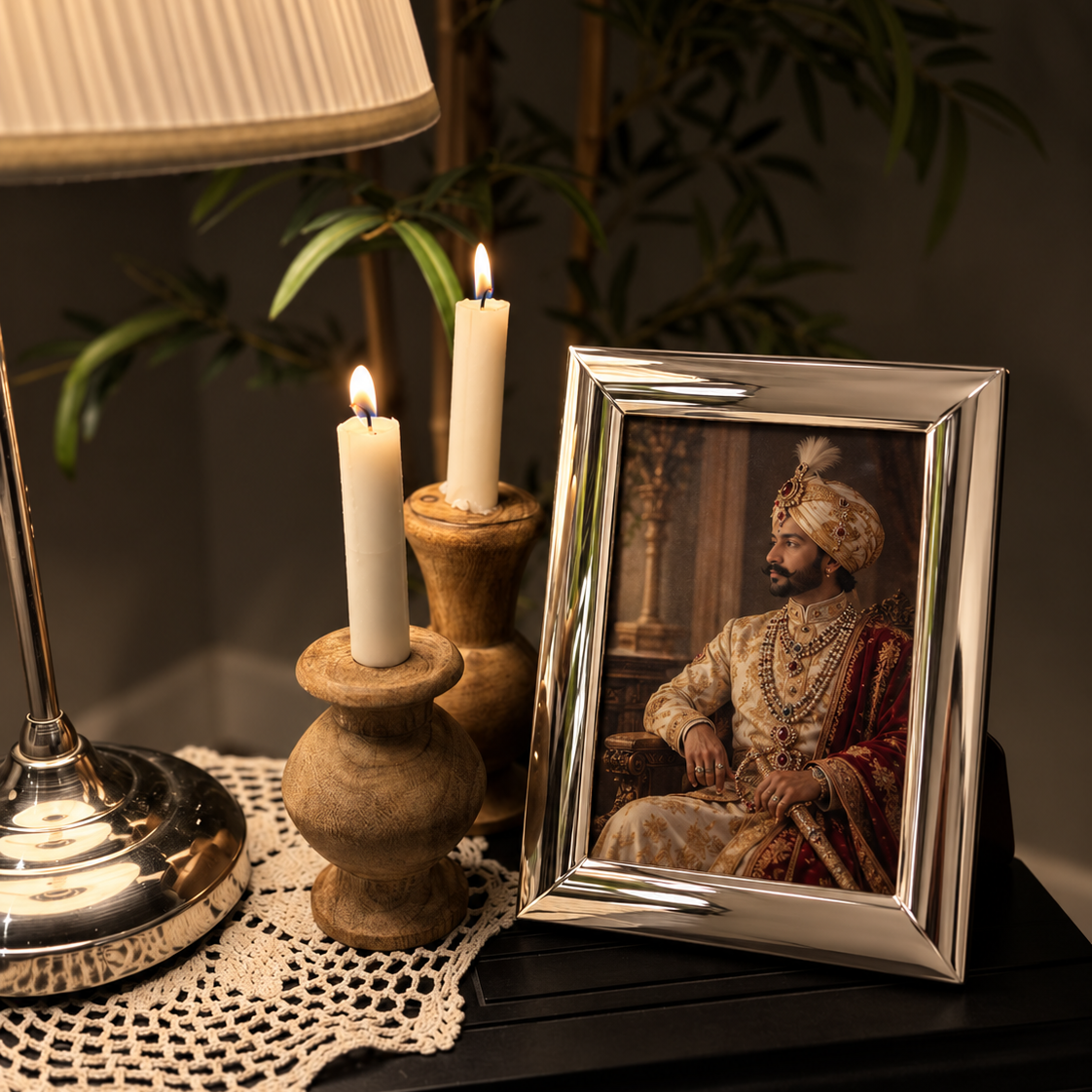 Minimal Bevelled Silver Photo Frame