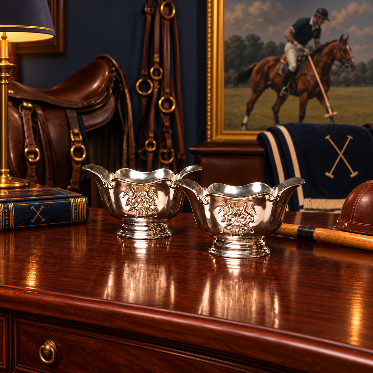 Polo Crest Silver Footed Bowl
