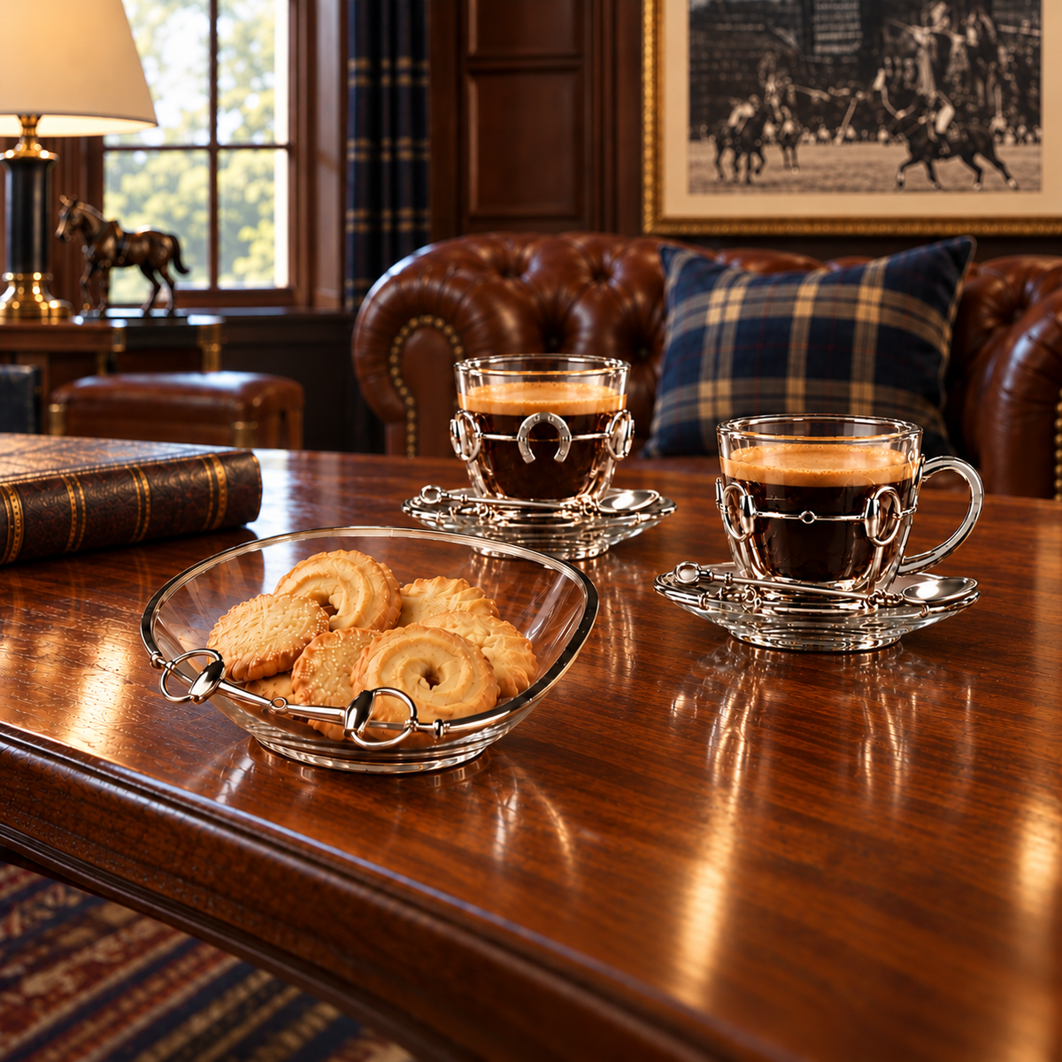 Polo Horse Bit Glass Tea Cup Set