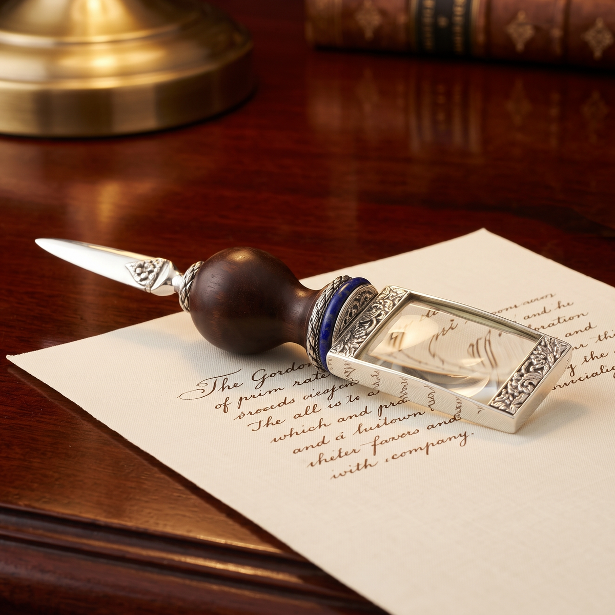 THE GORDON LETTER OPENER CUM MAGNIFYING GLASS