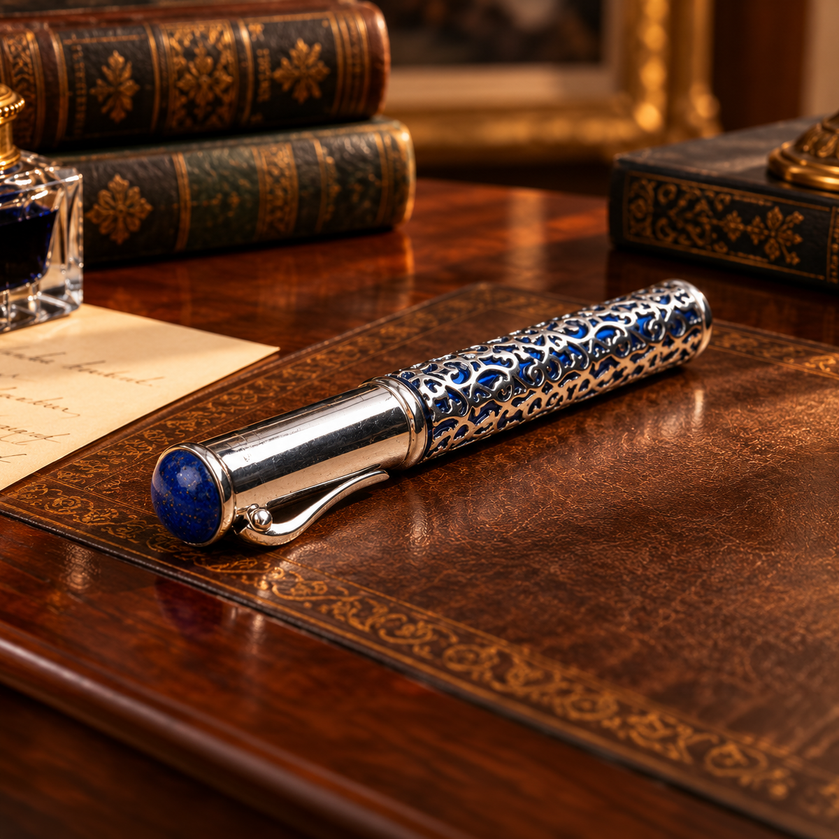 The Desert Dance Blue Enamel Fountain Pen