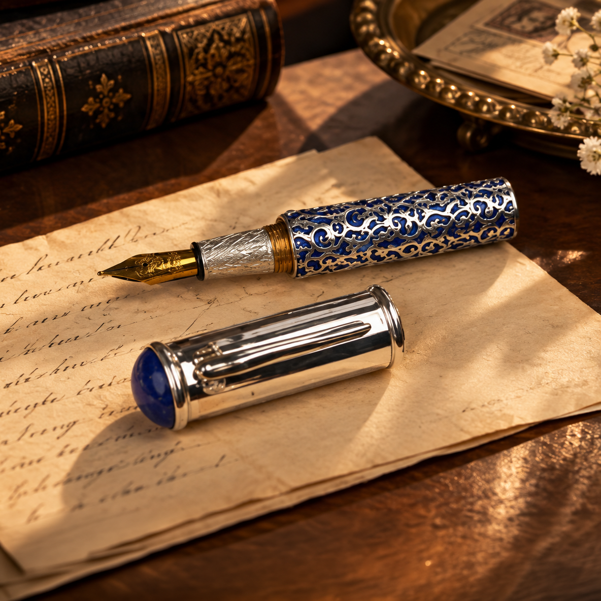 The Desert Dance Blue Enamel Fountain Pen