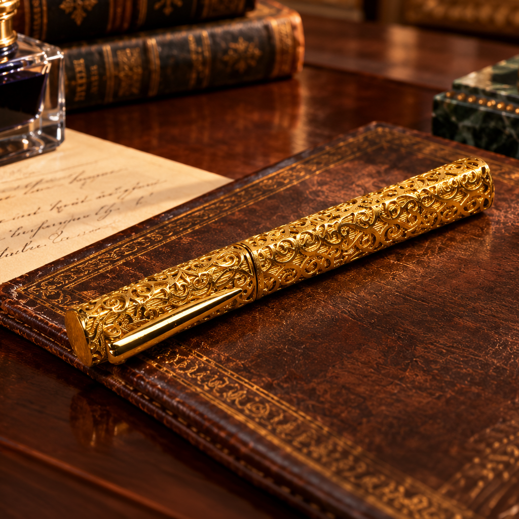 The Golden Triangle Gold Jaali Rollerball Pen