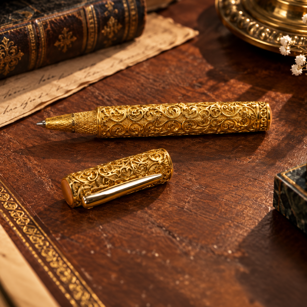 The Golden Triangle Gold Jaali Rollerball Pen