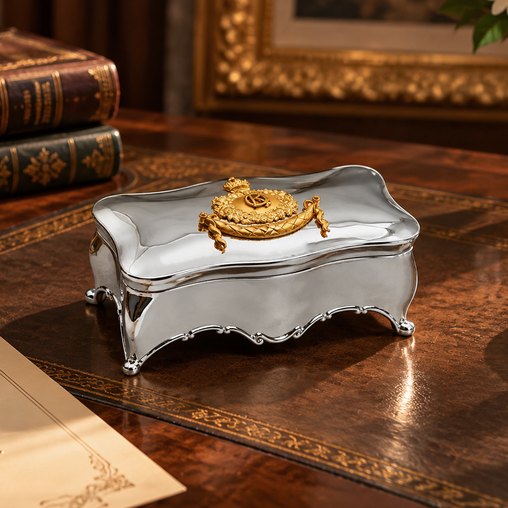 Royal Crest Silver Serpentine Keepsake Box