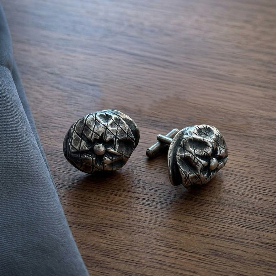 Antique Silver Gentleman’s Cufflinks, Set of 3