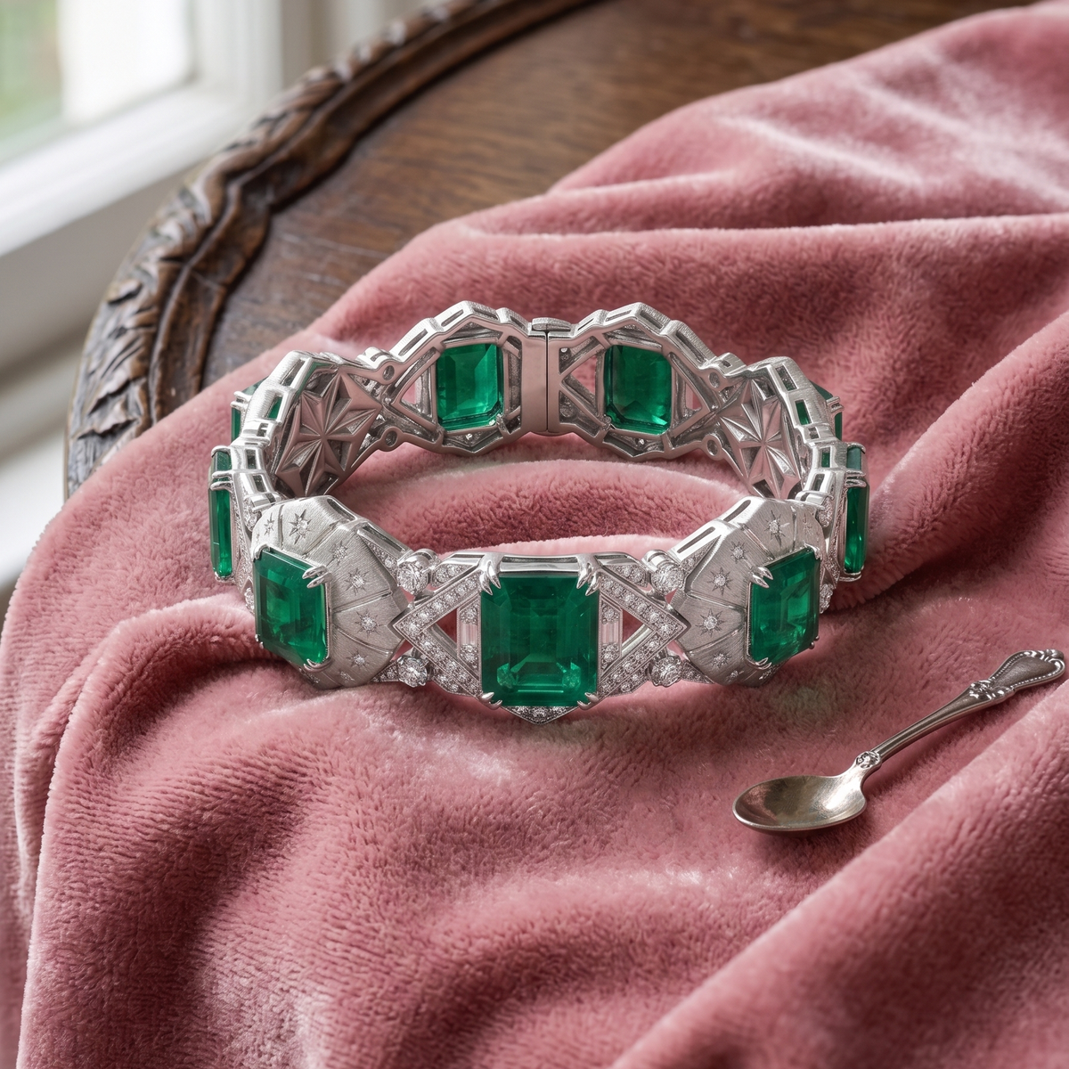 Emerald & Diamond Link Bracelet