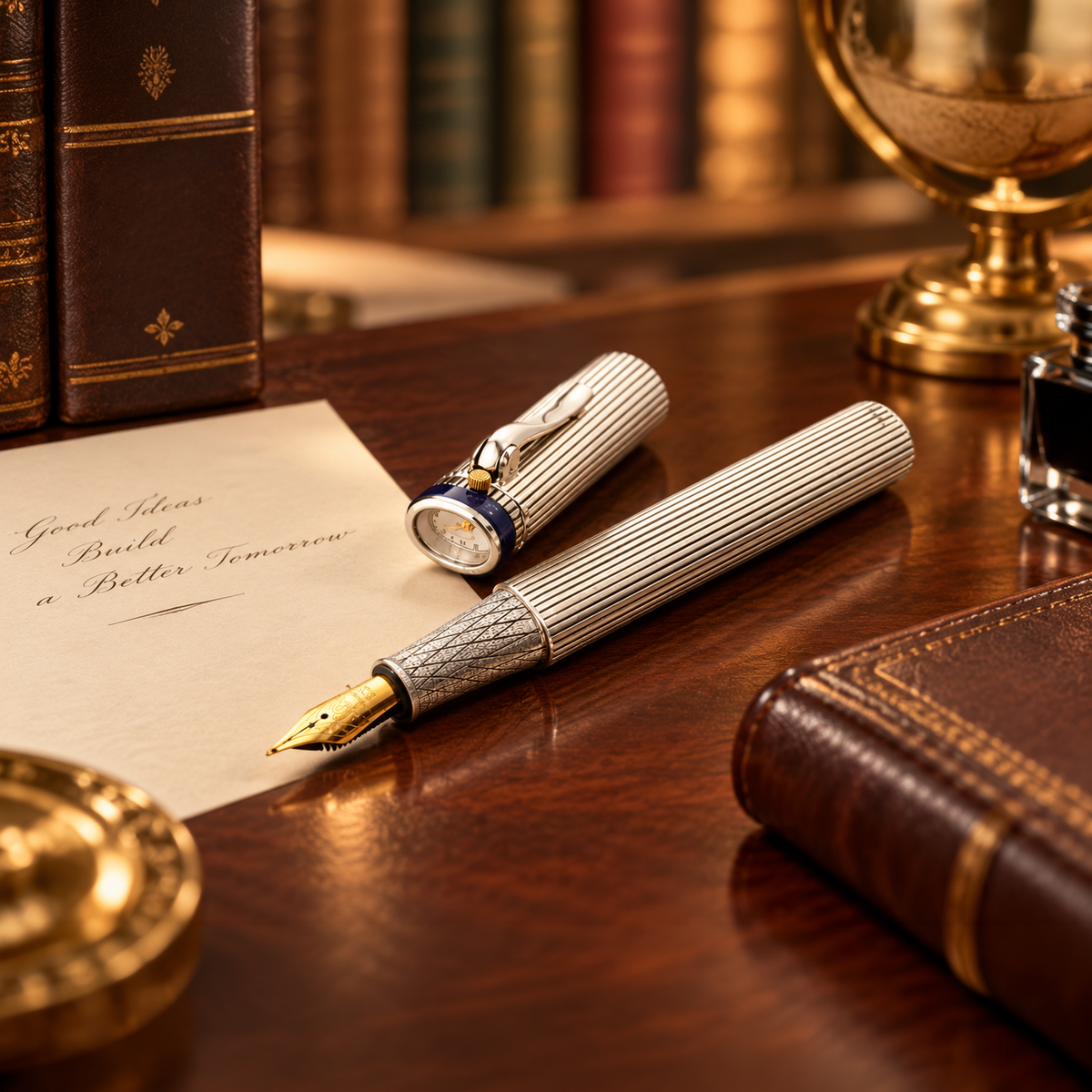 Timepiece Fountain Pen – with Integrated Watch Cap
