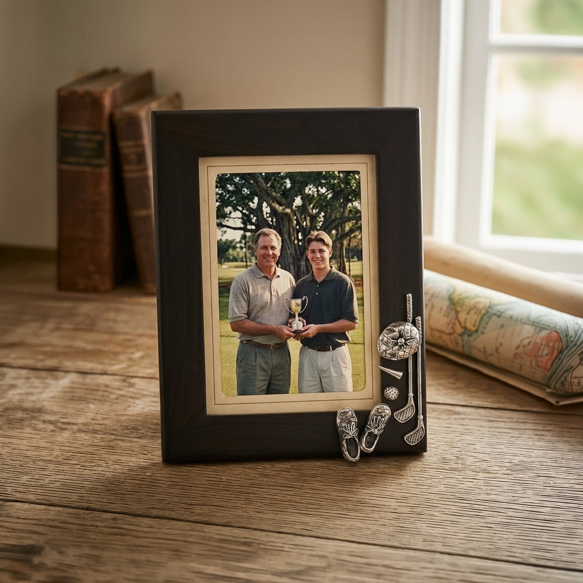 Golf Photo Frame with Sculpted Golf Embellishments