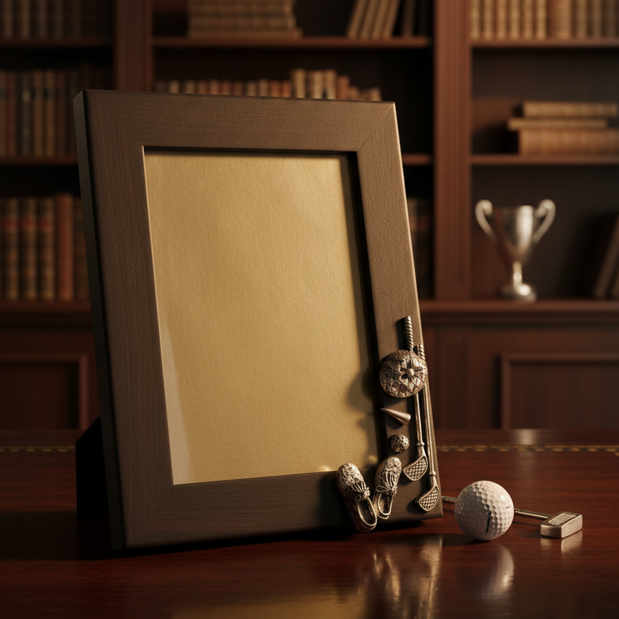 Golf Photo Frame with Sculpted Golf Embellishments