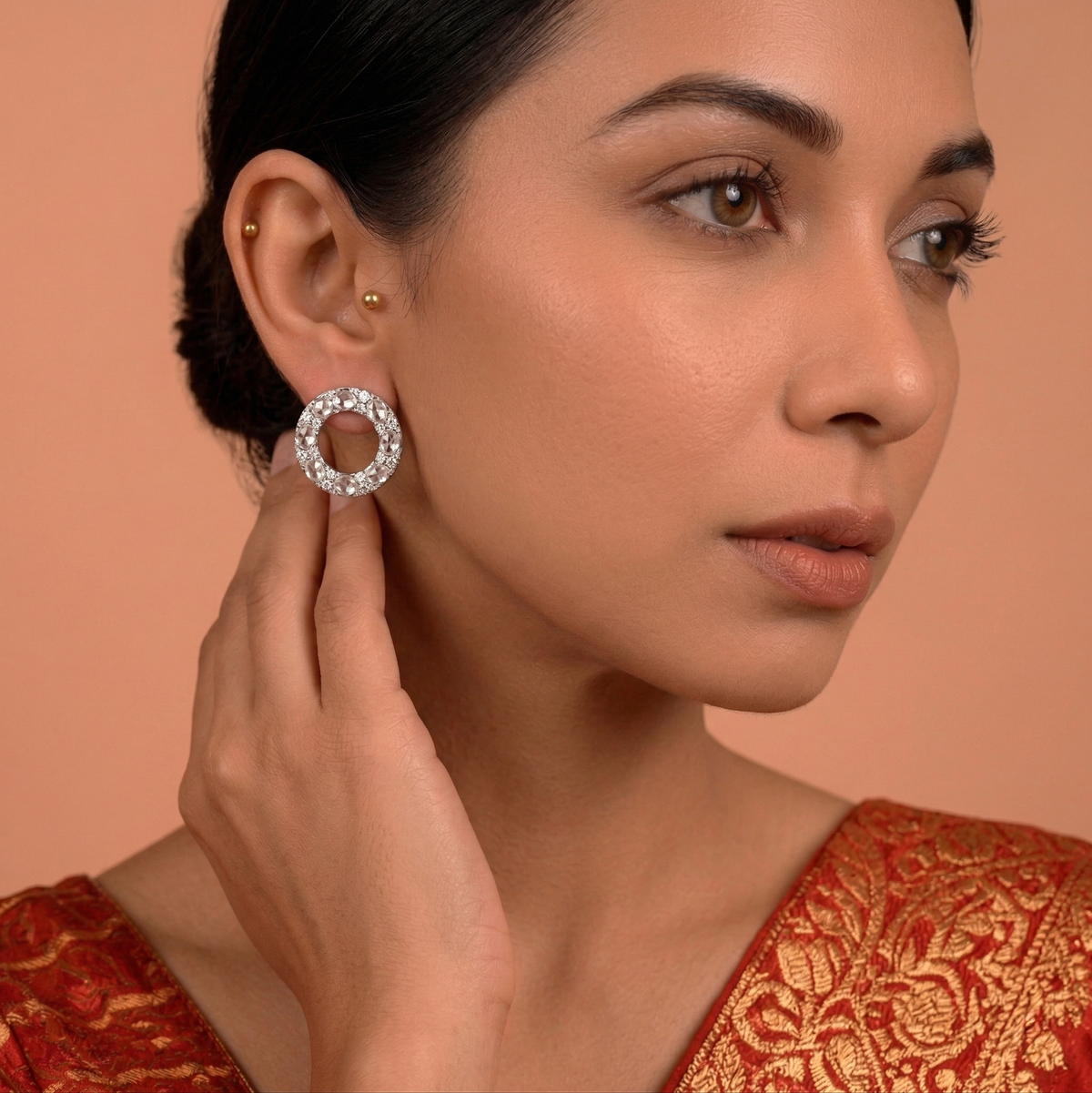 Diamond Wreath Stud 18K Earrings