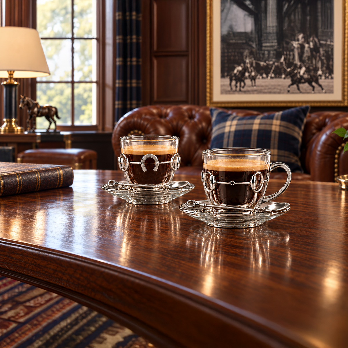 Polo Horse Bit Glass Tea Cup Set