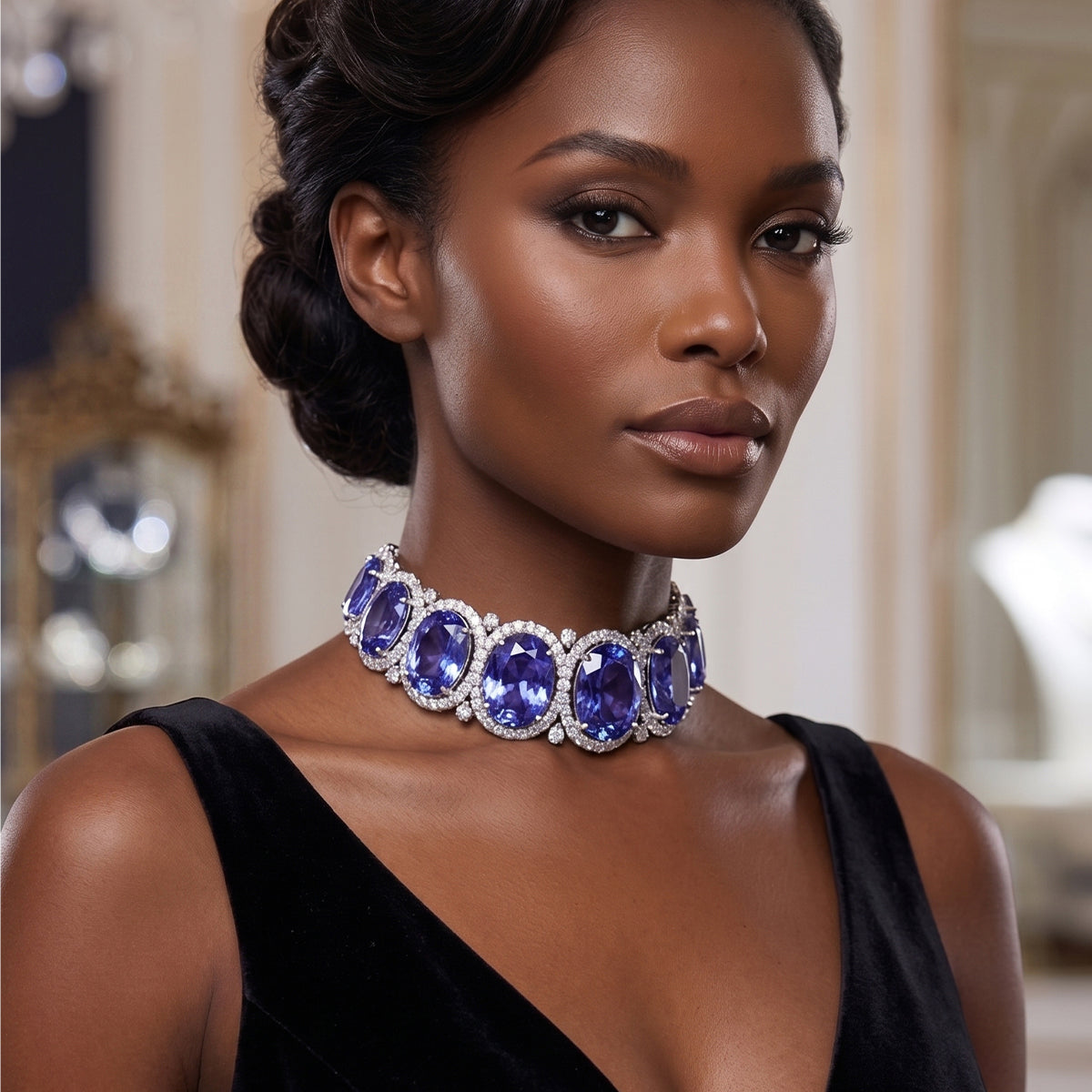 Tanzanite & Diamond Choker Necklace