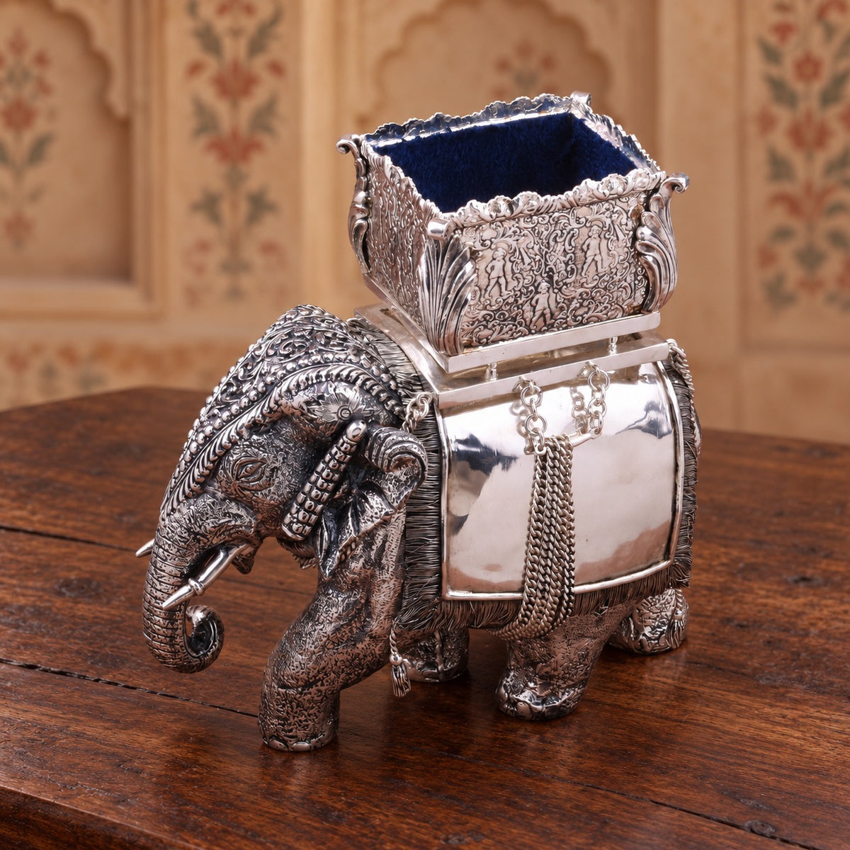 Royal Silver Elephant Howdah Cookie Box