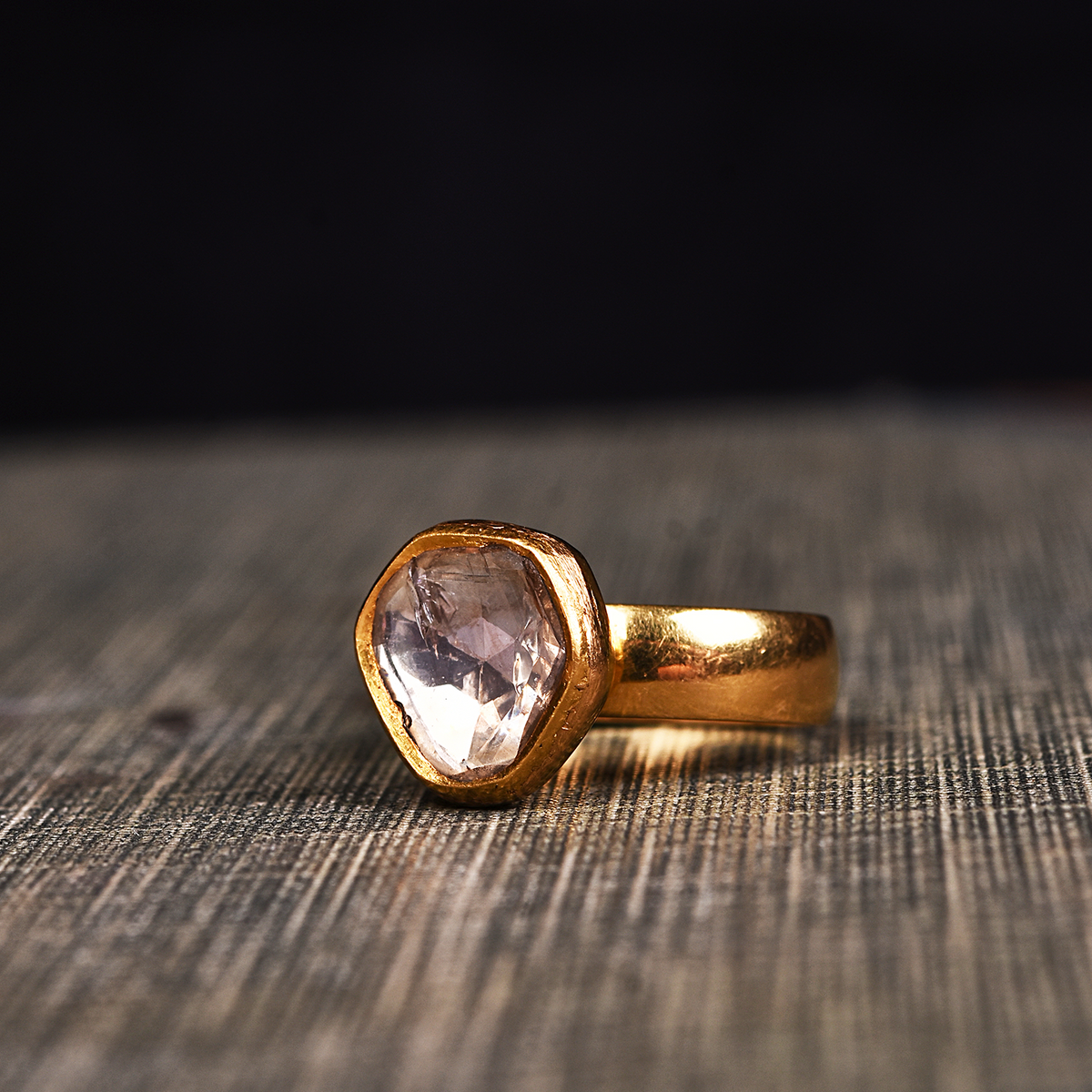 SOLITAIRE POLKI RING