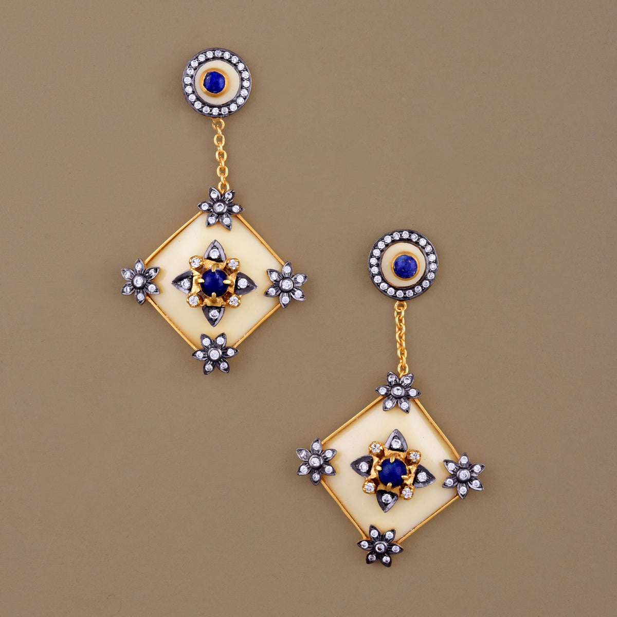 Floral White Resin Earrings
