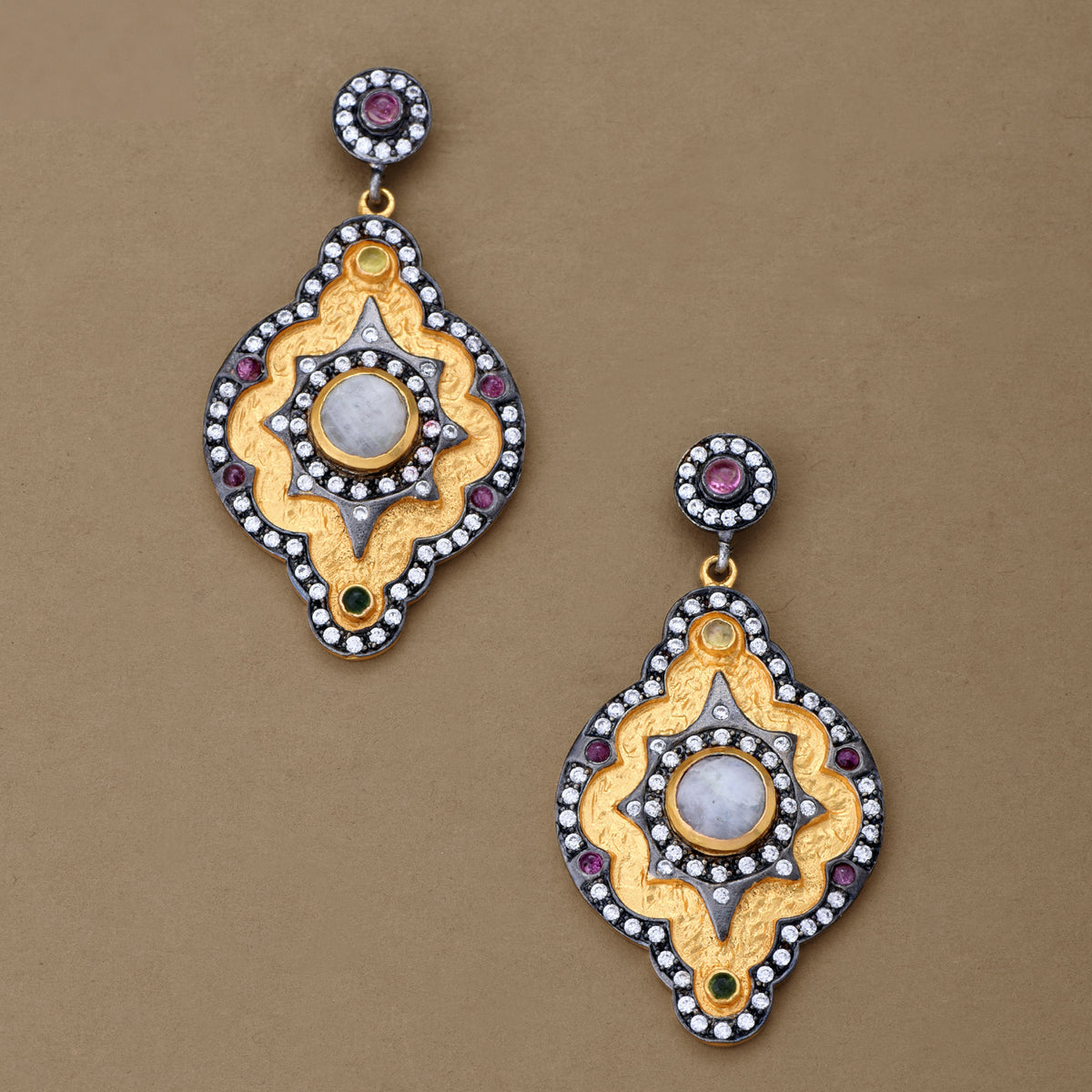 TWO TONE TOURMALINE EARRING