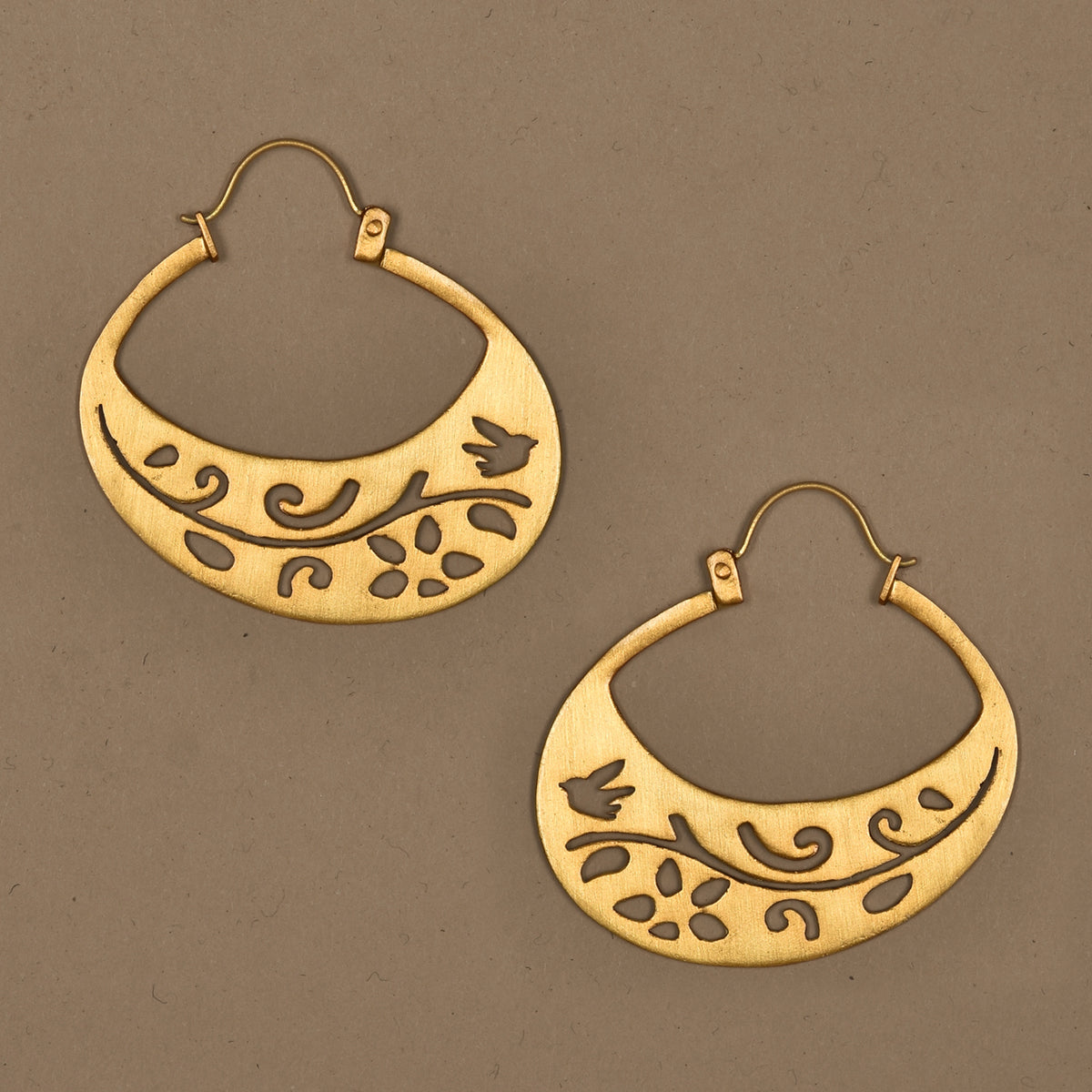 flat cut hoop Earrings