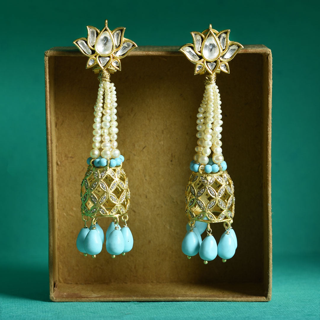 Sparkling Pearl String Earrings